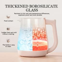 SUNATUR Kettles Electric Glass 220V Multifunction Health Pot Milk Fruit Tea Coffee Water 800W 24-hour Heat Preservation
