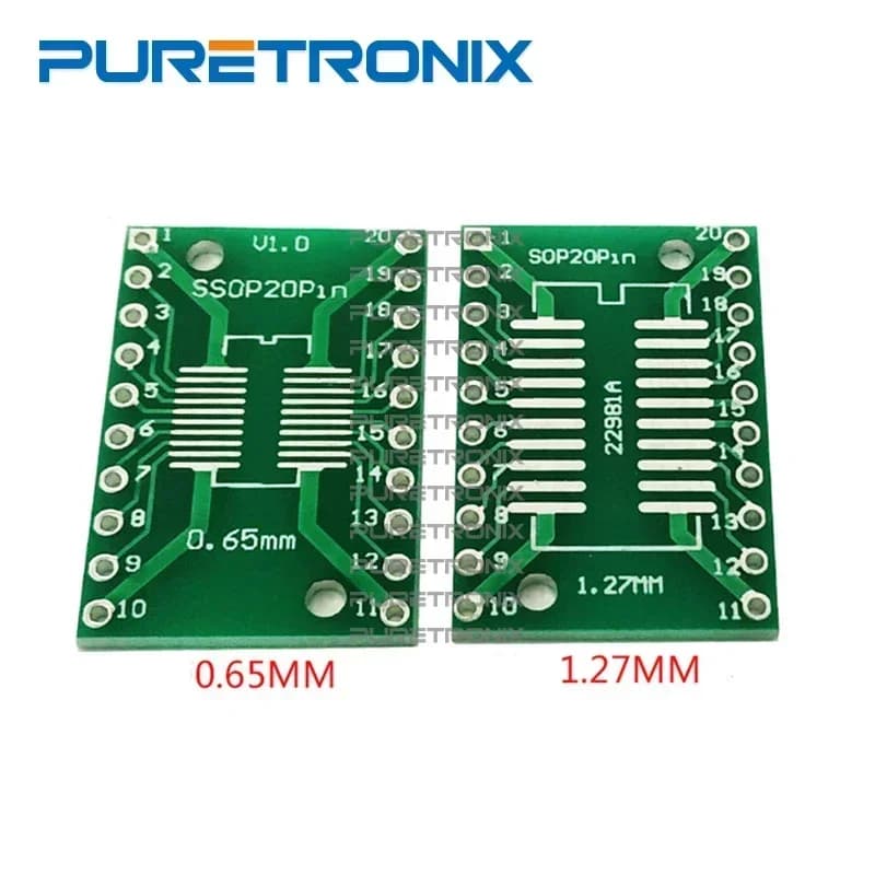 20pcs/lot SOP20 SSOP20 TSSOP20 IC SMD to DIP Adapter 0.65/1.27mm