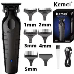 Kemei 2299 Barber Cordless Hair Trimmer 0mm Zero Gapped Carving Clipper Professional Electric Finish Cutting Machine