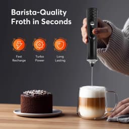 Milk Frother Wand Coffee Frother Handheld Foam Maker For Latte Rechargeable Electric Milk Frother Handheld Drink Mixer Gift Idea