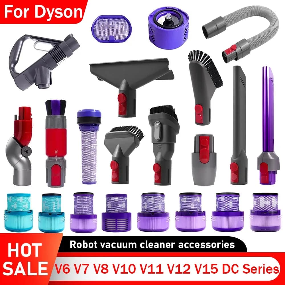 HEPA Filter Brush Head For Dyson V6 V7 V8 V10 V11 V12 V15 DC Series For Dyson Vacuum Cleaner Essential Accessories Handle Roller