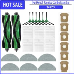 Compatible For IRobot Roomba 105 Combo, Roomba Combo Essential / 2 Essential Main Side Brush HEPA Filter Mop Dust Bag Parts