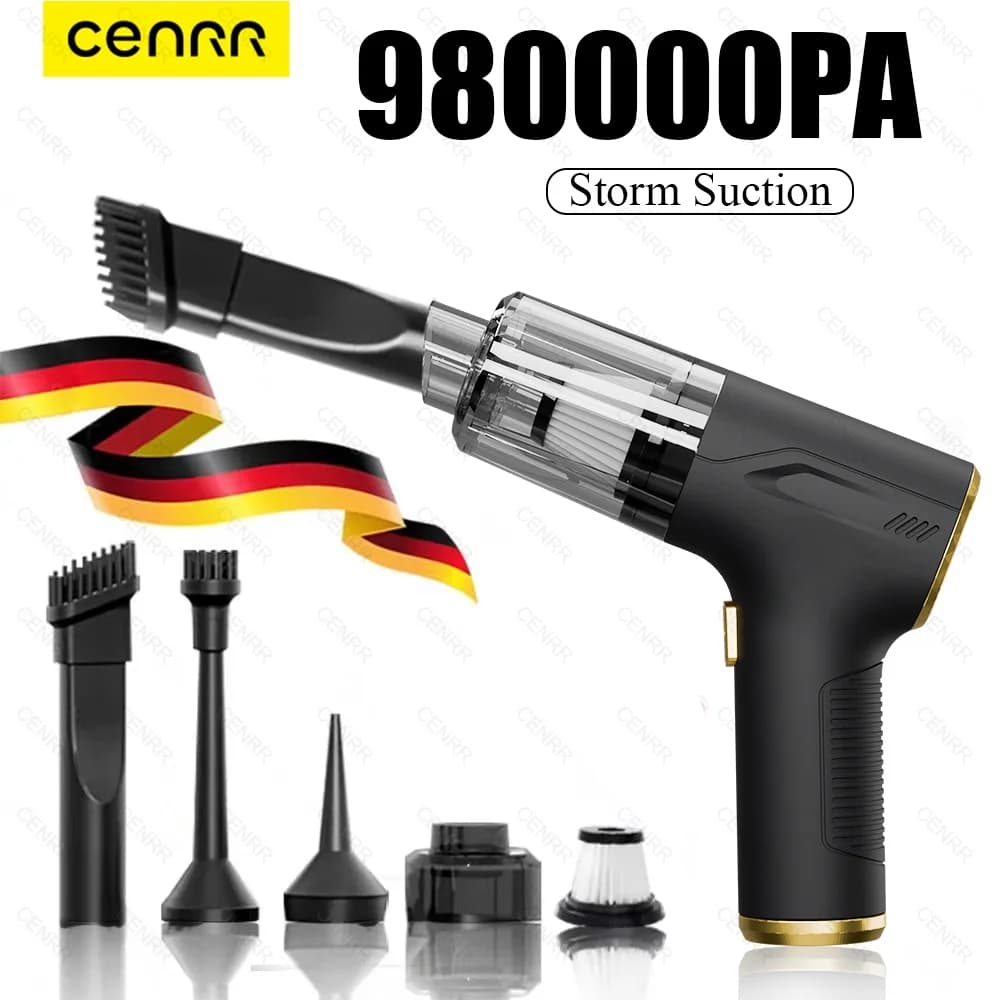 CENRR 980000PA Mini Car Vacuum Cleaner Strong Scution Powerful Wireless Car Cleaner HandHeld Air Gun Portable Vacuum Cleaner