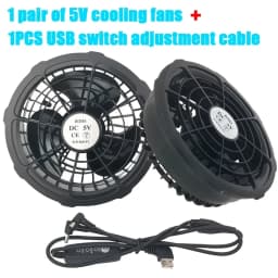 5/12V Cooling Fan Fo Air Conditioner Vest Air Conditioning Clothing Wearable 5V Cool Fan for High Temperature Work Fishing Vest