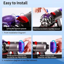 For Dyson V8 Focus Mattress/ Animal Extra/SV25 SV37 Vacuum Cleaner Replacement Filter, Pre-Filter and Post- Filter Replacement