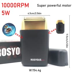 ROSYOUS RS-620 Professional Shaver 10000RPM High Power-Motor Trimmer Men's Hair Clipper Trimmer FLOATING Double HEADS Blade