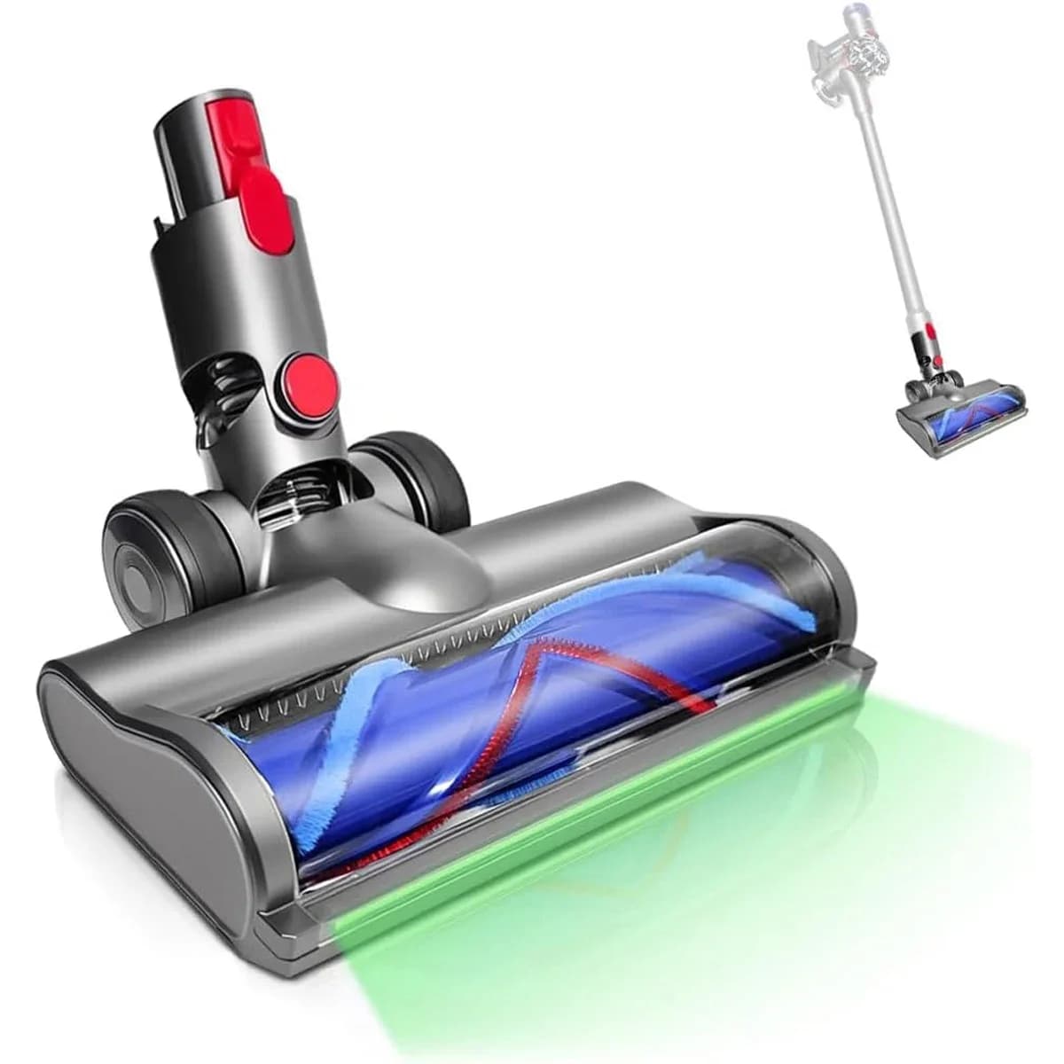 LED Electric Brush for Dyson V7/V8/V10/V11/V15 Vacuum Cleaners, Dust Detection Brush, for Hard Floors, Carpets and Other Floors