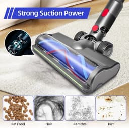 LED Electric Brush for Dyson V7/V8/V10/V11/V15 Vacuum Cleaners, Dust Detection Brush, for Hard Floors, Carpets and Other Floors