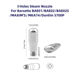 Coffee Machine Steam Nozzle 3 Holes Stainless Steel For Barsetto BAE01/BAE02/BAE02S/MAXIM'S/MKA74/DONLIM 5700P