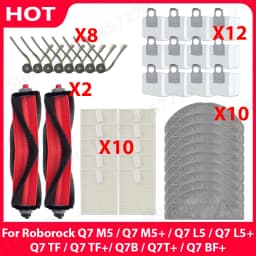 For ( Roborock Q7 M5 / Q7 M5+ / Q7 L5 / Q7 L5+ / Q7 TF / Q7 TF+ / Q7B / Q7T+ / Q7 BF+ ) Main Side Brush Filter Bag Spare Parts