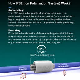 IPSE Terminal Scale Inhibition Water Softener - Anti Limescale Descaler for Hard Water, Water Heater & Shower Filter