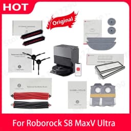 【Original 】Roborock S8 MaxV Ultra Robot Vacuum Spare Parts, Roller Brush, Filter, Dust Bag, Mop Cloth, Side Brush Accessories