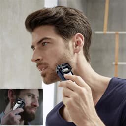 Kemei Adjustable 0.5-10mm Beard & Hair Trimmer for Men Electric Mustache Trimmer Stubble Face Rechargeable Hair Cutter Machine