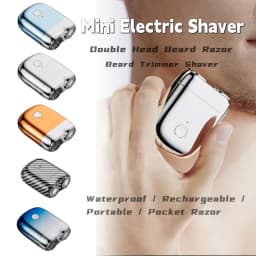 Mini Electric Shaver Men's Portable Beard Trimmer Shaver IPX7 Waterproof Pocket Razor