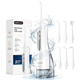 Mornwell Water Flosser Teeth Pick: Cordless Oral Water Floss 300ML Rechargeable Travel Irrigation Teeth Cleaner D52(F5012D)