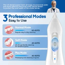 Mornwell Water Flosser Teeth Pick: Cordless Oral Water Floss 300ML Rechargeable Travel Irrigation Teeth Cleaner D52(F5012D)