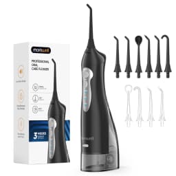 Mornwell Water Flosser Teeth Pick: Cordless Oral Water Floss 300ML Rechargeable Travel Irrigation Teeth Cleaner D52(F5012D)