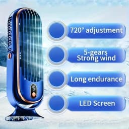 Portable USB Fan | 5 Speeds, 720° Swivel, Quiet Cool Breeze, Air Circulation, Indoor/Outdoor Use, Ideal For Home, Office, Travel
