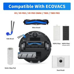 Filter Roller Mop Dust Bag Main Side Brush For ECOVACS X9 PRO OMNI T80S X11 PRO OMNI X11 Pro YEEDI S16 PLUS Vacuum Accessories