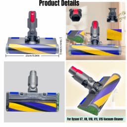 Soft Fluff Floor Cleaning Brush for Dyson V10 V11 V15 V8 V7 Vacuum Cleaner Replacement Parts LED Dust Display for Floor Cleaning