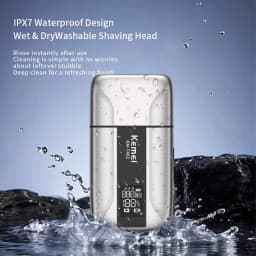 Kemei KM-T402 Professional Foil Shavers for Men IPX7 Waterproof Electric Razor for Men with LED Display Double Electric Shaver