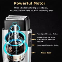 Kemei KM-T402 Professional Foil Shavers for Men IPX7 Waterproof Electric Razor for Men with LED Display Double Electric Shaver