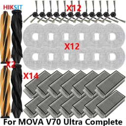 Compatible Fit For MOVA V70 Ultra Complete Vacuum Cleaner Replacement Parts Main Roller Side Brush HEPA Filter Mop Cloth Spare