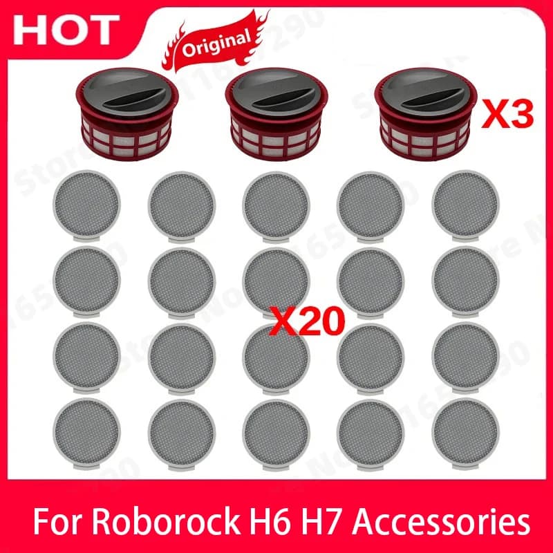 Original Roborock H6 H7 HEPA Post Filter Spare Parts Handheld Cordless Vacuum Cleaner Replacement Sweeper Dust Bags Accessories