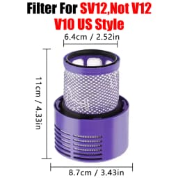 For Dyson V10 Animal Total /SV12 Clean Absolute, Upgraded Canister Dust Bucket & HEPA Filter, Not Suitable for V12