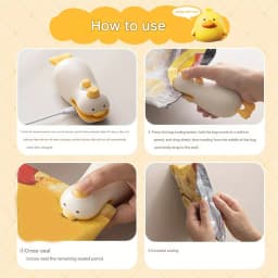 2 in 1 Mini Cute Duck Vacuum Rechargeable Bag Sealer for Freshness Portable Easy Use Kitchen Gadget