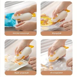 2 in 1 Mini Cute Duck Vacuum Rechargeable Bag Sealer for Freshness Portable Easy Use Kitchen Gadget
