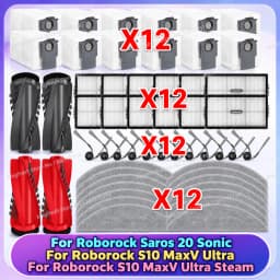 Compatible For Roborock Saros 20 Sonic / S10 MaxV Ultra / S10 MaxV Ultra Steam Parts Main Roller Side Brush Filter Mop Cloth Bag