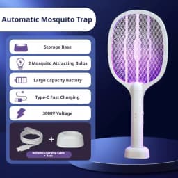 Multi Functional Bug Zapper Racket Usb Rechargeable Mosquito Killer Safe 3 In 1 Electric Mosquito Swatter Pest Control Supplies