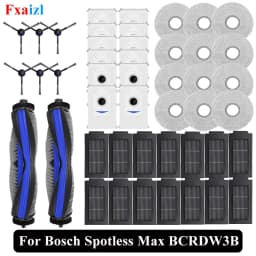 Accessories For Bosch Spotless Max BCRDW3B / BCRDW3BAB, Spotless Max Cam BCRDW3BX Main Side Brush Mop Filter Dust Bag Parts