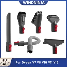 Vacuum Cleaner Flat Suction Nozzle Head For Dyson V7 V8 V10 V11 V12 V15 Mattress Brush Head Round Soft Brush Extension Hose Part