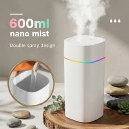 Portable USB Double Spray Port Humidifier 600ml Aromatherapy Oil Diffuser Mute Atomizer for Home Car Air Humidifier Mist Maker