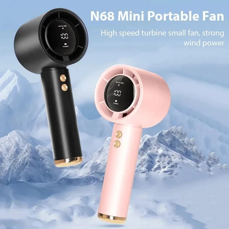 Mini Handheld Fan USB Fast Charging Portable Air Calculating Fan Mute Personal Highspeed Fan for Travel Outdoor Activities