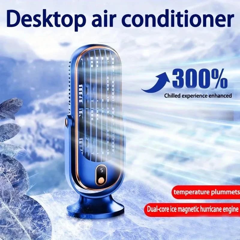 New Upgraded Dual Motor Portable Desk Fan Large Capacity Rechargeable Battery Fashion USB Cooling Fan Quiet Personal Fan for Off