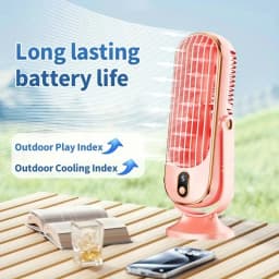 New Upgraded Dual Motor Portable Desk Fan Large Capacity Rechargeable Battery Fashion USB Cooling Fan Quiet Personal Fan for Off
