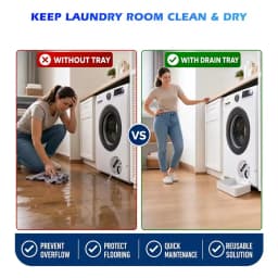 Washing Machine Drain Tray Universal Drain Funnel Proof Tray Front Load Washer Drip Catcher Base Water Collection Catch Trays