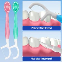 Portable Travel Toothbrush Set Disposable Exploded Bead Toothbrush with Floss Portable Travel Toothbrush With Dental Floss
