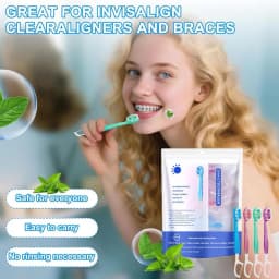 Portable Travel Toothbrush Set Disposable Exploded Bead Toothbrush with Floss Portable Travel Toothbrush With Dental Floss