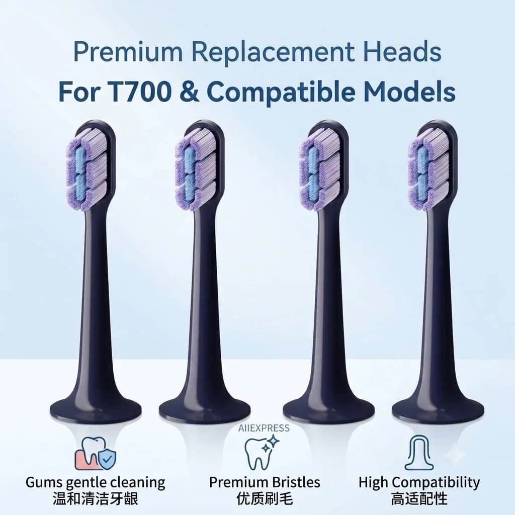 2/4/8/12/PCS For XIAOMI MIJIA T700 Replacement Toothbrush Heads Sonic Electric Vacuum DuPon Toothbrush Soft Bristle Brush Heads