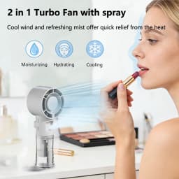 Portable Humidifier Fan Mini Mist Fan Rechargeable High Speed Handheld Turbo Fan Water Spray Mist Fan Outdoor Small Pocket Fan
