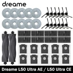 Dreame L50 Ultra AE / L50 Ultra CE Vacuum Cleaner Replacement Accessories Main Side Brush HEPA Filter Mop Cloths Dust Bag Spare