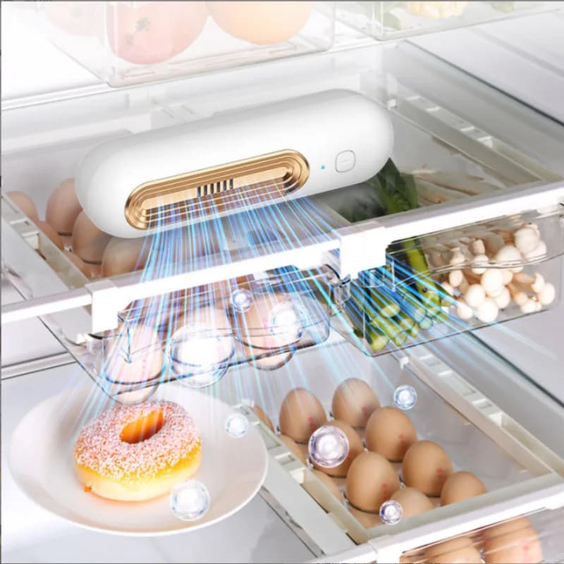 2 in 1 Rechargeable Fridge Deodorizer & Air Purifier Ozone Ion Sterilizer Extend Food Life Remove Odors for Car Home Closet