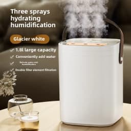 TINSOL 1.8L Three-Hole Spray Humidifier with Dual Filter USB Large Capacity Home/Dormitory/Bedroom/Office Night Light Humidifier