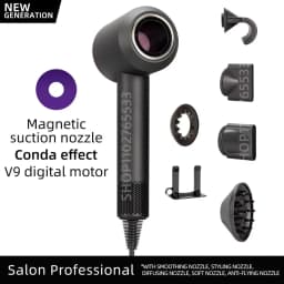 5 in 1 Electric Ionic Hair Dryer High Speed Bladeless HairDryer Negative Ion Professional 1.8M Super Leafless Hair Dryer