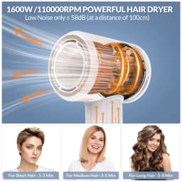 5 in 1 Electric Ionic Hair Dryer High Speed Bladeless HairDryer Negative Ion Professional 1.8M Super Leafless Hair Dryer