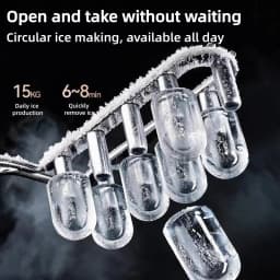 Ice Maker & Water Dispenser Combo, Countertop Ice Machine with Hot & Cold Water, Self-Cleaning Ice Maker for Home Office, Smart